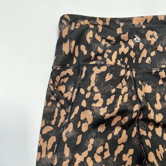 LegEnd Active Leggings Cheatah Print Women’s Size Medium Brown Black Gym Workout - Picture 7 of 10